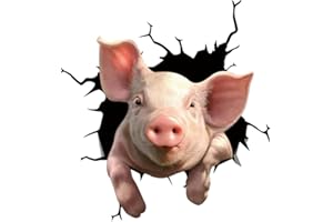 LSGGTIM 4 adesivi per auto a forma di maiale, 30 cm x 30 cm, divertenti adesivi per auto, 3D, per lunotto posteriore, per laptop, Windows, frigorifero, camper, camion, 4 pezzi