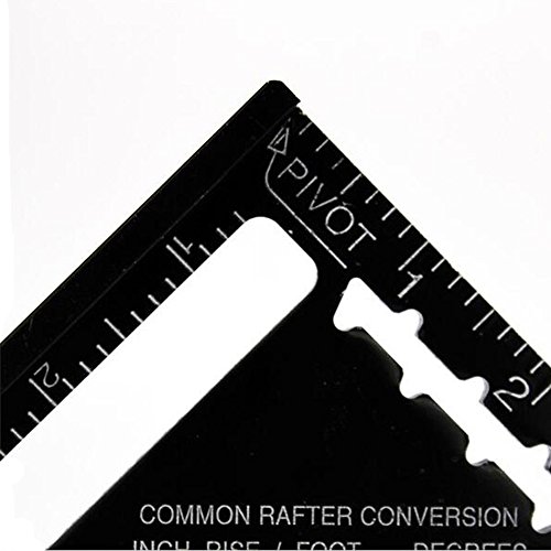 suyizn 17,8 cm Aluminium Legierung Dachsparren quadratisch Dreieck Lineal Winkelmesser Messwerkzeug schwarz s0101syz3 - 4