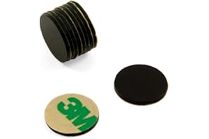 FIRST4MAGNETS Adhesive N42 Black Epoxy Magnet for Arts, Crafts, Model Making, DIY, Hobbies, Office and Home - 15mm Dia x 1mm - 1.1kg Pull - North - Pack of 10