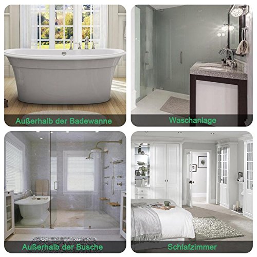 Badematte rutschfester Badvorleger 40 x 60cm Haltbarkeit und Umweltschutz, für die auch Küche und Fremdenzimmer grau Bugat - 7