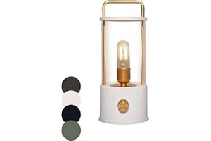 Coen Bakker LED Laterne Tischlampe dimmbar IP44 Lampe USB Warmweiß für Innen & Außen 15x11 cm Tischleuchte, Farbe:Weiß