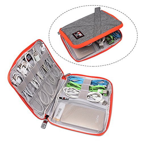 BUBM Elektronische Zubehör Tasche für Universal Kabel USB Wasserdicht Nylon Reise Digitale Produkt Organizer Case für Festplatte Ladegerät Handtasche grau klein - 4