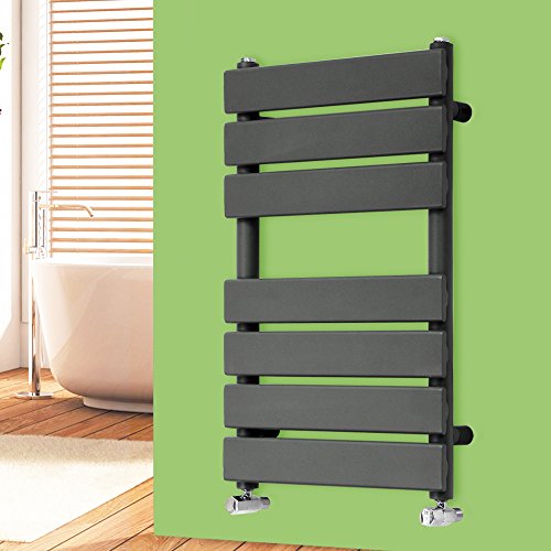 Buy NRG Anthracite 650mm x 400mm Heated Towel Rails Radiator Flat