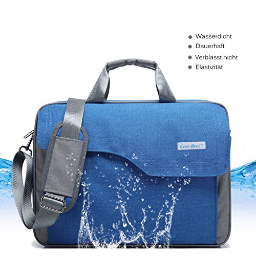 CoolBELL 15,6 Zoll Laptop Tasche Nylon Schultertasche mehrfach Abteil Messenger Bag Handtasche Tablet Aktentasche für Laptop / Tablet / Macbook,Blau - 4