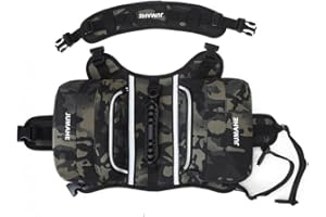 NP Dog Saddle Bags Dog Harness Backpack with Reflective Tape, Waterproof Adjustable Wiring Harness Vest for Medium Large Dogs for Hiking Travel Camping (Camouflage)