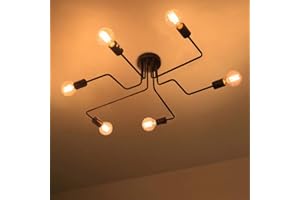 LIGHTESS Lámparas de Araña Iluinación de Techo Luz Colgante 6 Interfaces, Casquillo E27 Máx 40W