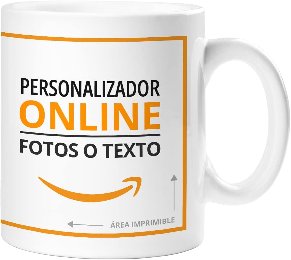 360 Onlineprint Taza Personalizada | Material: Cerámica | Modelo: Taza Blanca | Ideal para Regalo Personalizado o uso Empresarial | Color: Blanco | Capacidad: 325 ml