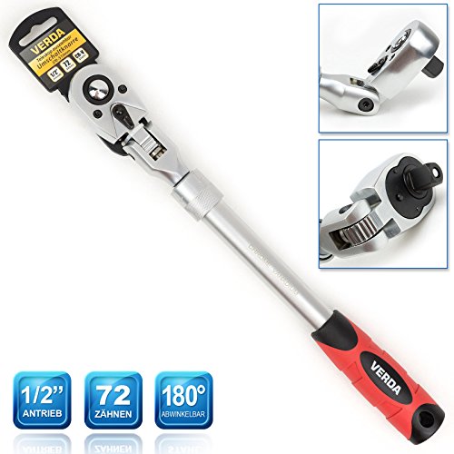 PROFI Gelenk Teleskop Ratsche 1/2" Knarre 72 Zähne 370 - 510mm VERDA SN1734