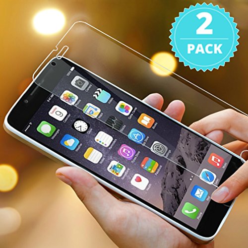 Screen Protector 6s Plus (2 Pack) - Premium Tempered Glass - iPhone 6 Plus (2 Pack) - (5.5 inch) - Scratch resistant - Cutting-Edge 9H Hardness Amazing - Only 0.26 mm