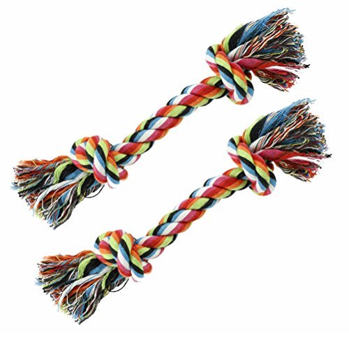Pixnor-2pcs-Funny-Pet-Puppy-Dog-Cat-Double-Knot-Braided-Cotton-Rope-Chew-Toys-for-Tug-Games-or-Fetch-Size-L-Random-Color
