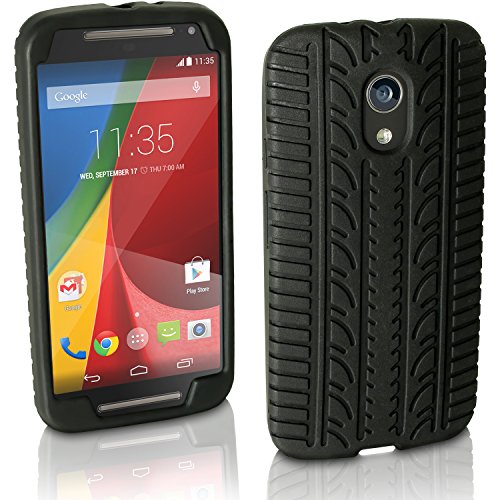 igadgitz U3430  Neum  tico Silicona Gel Goma Funda Carcasa y Protector Pantalla  Negro