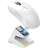 ATTACK SHARK X6 49g S&uuml;per Hafif Kablosuz Gaming Mouse &ndash; Manyetik Şarj İstasyonlu, PixArt PAW3395 Sens&ouml;r, 26000 DPI, BT/2.4G/K