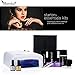Bluesky Deluxe 4 Colour Gel Starter Kit Salon Quality Shellac Manicure & Pedicure - 36W UV Lamp Light, Base & Top Coat, Remover Wraps, Shine Wipes, Acetone Remover, Nail Trend Towel, Crystal File, Block Buffer, Cuticle Sticks, Cuticle Pusher + Includes 4 Bluesky Gel Colours