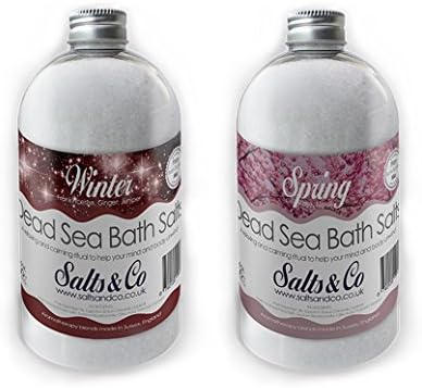 Winter & Spring Dead Sea Bath Salts - Rose, Neroli, Frankincense, Ginger & Juniper - Salts & Co Organic Natural Aromatherapy Bath Salts - 2x500g