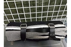 GZM Couverture mexicaine couleur blanc et noir de haute qualité sangles en cuir boucles en acier Installation facile Parfait pour le camping, les voyages et autres besoins en dehors de la maison.