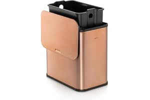 RED FACTOR RedFactor - Papelera de acero inoxidable para colgar con tapa filtrante – 5L sin olor, cubo de residuos de cocina para puerta de armario, encimera o bajo fregadero (cobre)