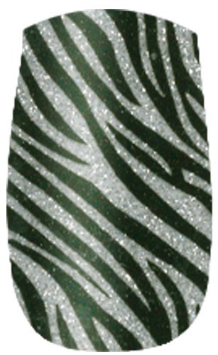 Naillease Nail Wraps Black/ Silver Glitter Zebra
