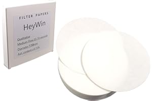 HeyWin Filterpapier Rund Weiß, 11 cm, 100 Stück, Qualitative Filterpapier für Wissenschaftsexperiment, auch für Ölindustrie-Test (110mm)