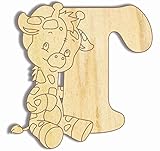Farbklecks Collection Holzbuchstabe Giraffe T - 3 Größen zur Wahl - Buchstabentiere - Holzbuchstaben - Holz-Buchstabe