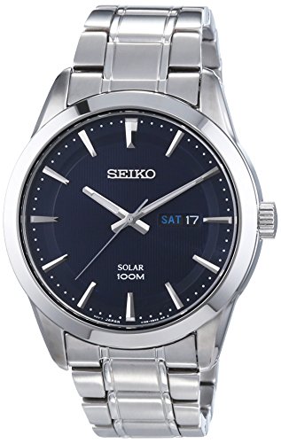 Seiko Herren-Armbanduhr XL Solar Analog Quarz Edelstahl SNE361P1 Seiko Herren-Armbanduhr XL Solar Analog Quarz Edelstahl SNE361P1
