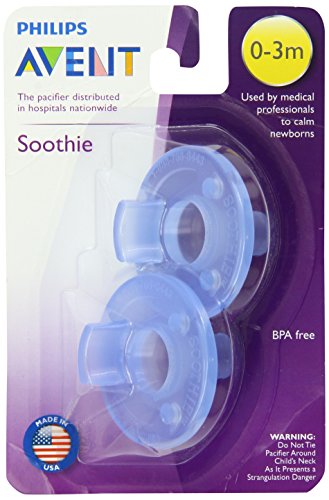 Philips 2 Pack AVENT Soothie Pacifier, Blue, 0-3 Months