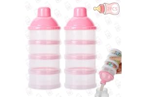 SHENGRUILI 2 Pezzi Dosatore per Latte in Polvere,Dispenser Formula Portatile a 4 Strati,Bambino contenitori Feeding,Dispenser di Latte in Polvere Impilabile,per Viaggi e Attività All'Aperto
