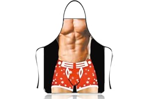 LACHT Tablier de Barbecue Amusant pour Homme et Femme,Modèle - Fitness Man,Tablier de Cuisine pour Chef de Cuisine, Cadeau d'anniversaire pour Mari, épouse, Papa, Maman et Amis,