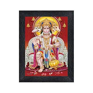 PnF Panch mukhi Hanuman Religious Wood Photo Frames with Acrylic Sheet (Glass) for Worship/Pooja(photoframe,Multicolour,8x6inch)-20635