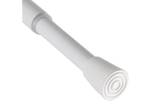 Verstellbare Vorhangstange 120 bis 210 cm (Weiß) Duschvorhangstange Ø10/13 mm ohne Bohren, schrauben oder kleben - Spannstange zum klemmen