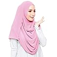 LMVERNA Solid Color Bubble Chiffon Scarf for Women Fashion Soft Hijab Long Scarf Wrap Scarves
