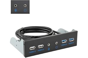 Hima USB 3.0 front panel hub, optical drive 5.25 inch panel computer expansion board, 6 ports support USB 3.0, USB 2.0, microphone input and audio output ports are suitable for computer case