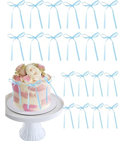 CakeDeco Taarttopper Strikjes Roze -10st