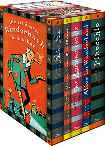 Die schönsten Kinderbuchklassiker: Peter Pan - Peterchens Mondfahrt - Der Zauberer von Oz - Alice im Wunderland - Pinocchio (5 Bände in Kassette)