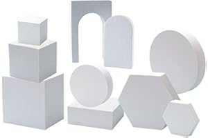 KISBEIBI 10 Stück Fotografie Hintergrund Requisiten,Fotografie Requisiten Würfel Schaumstoff Geometrie Produkt Fotografie Posing Requisiten Schmuck Display Schießen Würfel Kosmetik Schießen Zubehör(Weiß)