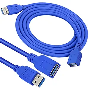 Storite 150cm - 1.5 Metre USB 3.0 Male A to Female A Extension Cable Super Speed 5GBps for Laptop/PC/Printers Blue