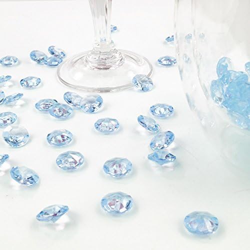 Decorative Diamonds 12 MM Sky Blue Pack of 100 Confetti Crystals Diamonds Decorative Stones