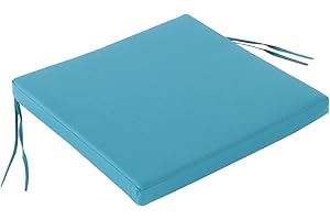 EDENJARDI Cojín para sillas de jardín Color Turquesa, Medidas 44x44x5 cm, Repelente al Agua, Desenfundable, Funda de cojín con Relleno para sillas de terraza, Cojines Silla de Comedor jardín