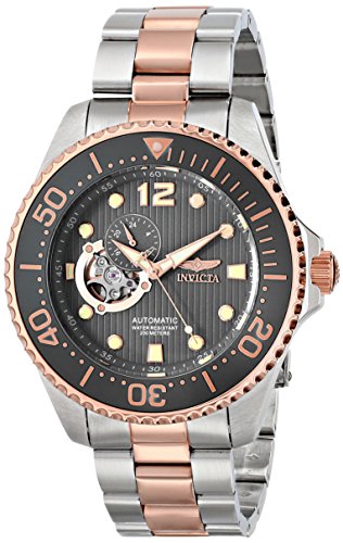 Invicta men's automatic Watch with black Dial analogue Display and multicolour stainless steel Bracelet 15417