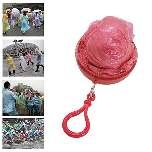 Grenhaven Notfall Regenponcho Blau im Ball Regenjacke Klein ideal für Festival in verschiedenen Farben mit Karabinerhaken Fanartikeln Regen - 4