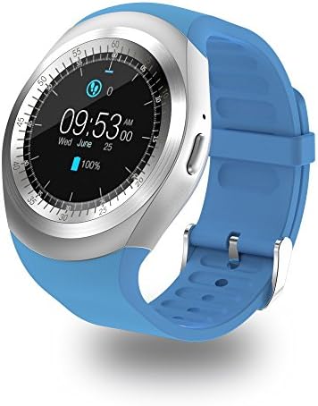 SmartWatch Y1 Only English Bluetooth Smart Watch with Camera, TF/Sim Card Slot Sleep Monitor/Pedometer/Alarm/Photography/Sedentario Reminder/Clock Elegant Touch Screen Compatible with Samsung, HTC, LG, Sony, Huawei Smartphones Android and iOS (Partial Function) (aluz)