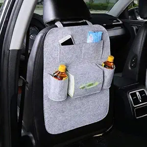 oneOeightdesigns Universal 7 Pocket Car Auto Back Seat Organiser Multi Pocket Storage Hanger Car Seat Organizer for All Cars(Light Grey)