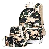 chaqueta camuflaje mujer Esta elegante mochila escolar está equipada con una bolsa para el hombro y un estuche, que están hechos de poliéster de alta calidad con un diseño moderno con patrón 3D impreso. Forrado bien con poliéster y con cremallera suave
