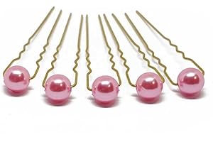 FLEXISTORE 5 Tornante con perla - Accessori per capelli di perle - Set oro - Rosa