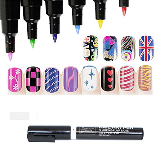 16 Farben Nagel Kunst Feder Nageldesign Stift DIY für Nail Art Salon Beauty 1 Stück
