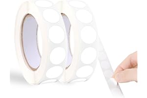 cobee Okrągłe naklejki samoprzylepne do opisania, 13 mm, 2000 sztuk, okrągłe, wodoodporne, okrągłe, samoprzylepne, rolka, małe punkty klejące, etykiety do biura, domu (2000 sztuk, białe)