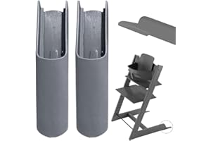 GXGM 2 Stück Erweitertes Gleiterset Kompatibel Für Stokke Tripp Trapp Hochstuhl, Kompatibel Mit Tripp Trapp Modellen,Kinderhochstuhl-Zubehör,Fußabdeckung Sicherheit (grau)