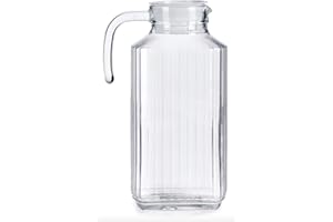 HOME SOLAZZIA Jarras de Cristal con Tapa 1L y 2L - Jarras de Agua 2L y 1L Medida Universal Ideal para Neveras (Jarra 2L)