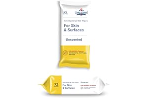 Osler & Walsh Anti-Bacterial Wet Wipes Unfragranced for Skin and Surfaces | Pack of 72 disinfection wipes for CLINICAL settings, CARE HOMES and your FAMILY
