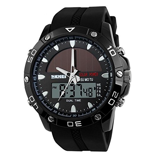 TTLIFE 1064 mnnliche Multifunktions-Quarz-Outdoor Solar Analog-Digital-Display-Sport-Uhr-50M wasserdichte