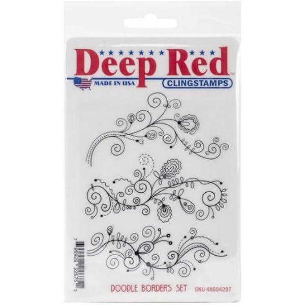 Deep Red Cling Stamp – Floral Butterfly Design, 2.75x3 Inches, Natural Rubber, Made In USA - View #2